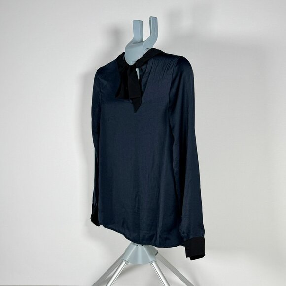 Modcloth Deep Navy Blouse with Beaded Collar Detail - Picture 5 of 9